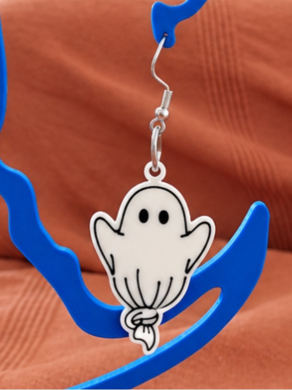 White Ghost Drop Earring for Kids - Cute Halloween Accessory